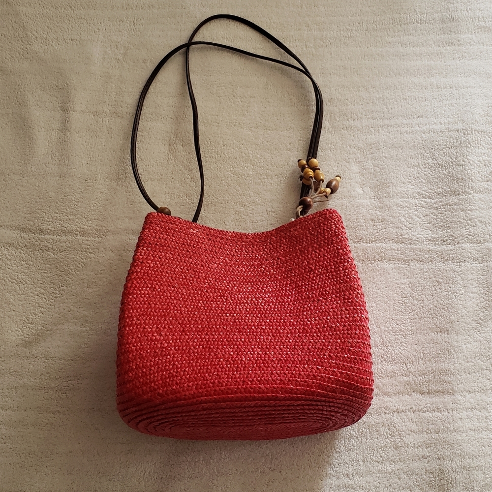 Croft & Barrow Red Woven Shoulder Bag